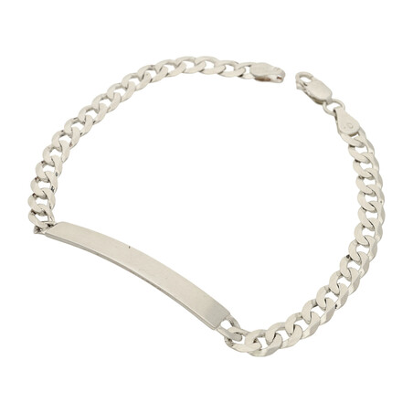 Bransoleta srebrna pancer z blaszką BC 1150-120 EXF+blaszka próba 925