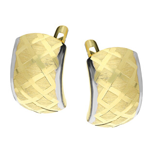 Kolczyki złote blaszki grawerowane beczułki/ang.zap. S3 MLZ4-27-1 próba 585