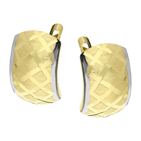 Kolczyki złote blaszki grawerowane beczułki/ang.zap. S3 MLZ4-27-1 próba 585