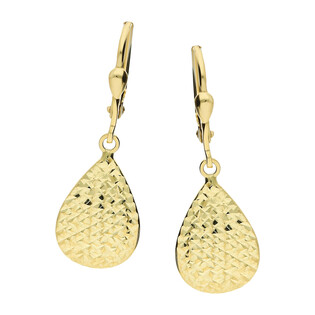 Kolczyki złote grawerowane wiszące krople/ang.zap. S3 SK-91-LB próba 585