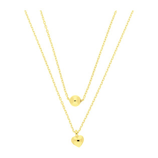 Naszyjnik złoty serce blask i kulka/rolo MZ T23-T5-N-21 próba 585