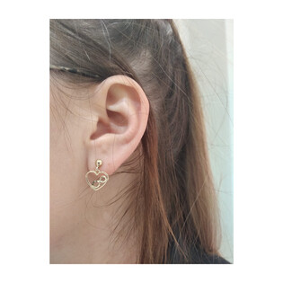 Kolczyki złote serce z infinity/sztyft  AR XXE13095-II-DC próba 375