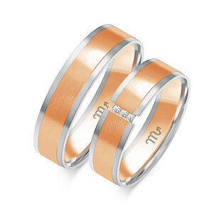 Obrączki ślubne z diamentami ZO OE-131 próba 585