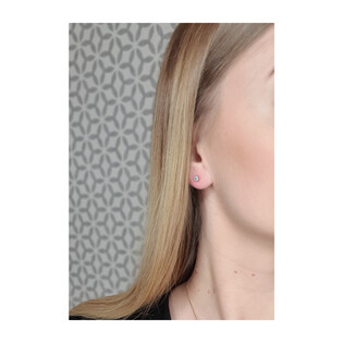 Kolczyki cyrkonia topaz oprawa bead/sztyf NB NK236 TOP BEADS próba 375