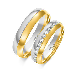Obrączki ślubne z diamentami ZO OE-119 próba 585
