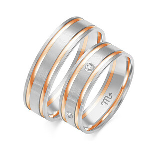 Obrączki ślubne z diamentami ZO OE-104 próba 585