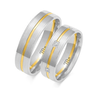 Obrączki ślubne z diamentami ZO OE-102 próba 585