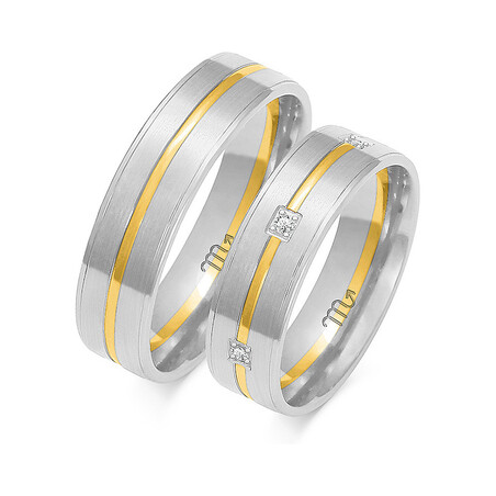 Obrączki ślubne z diamentami ZO OE-102 próba 585