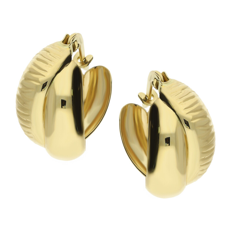 Kolczyki złote kółka 10 mm z plecionką/ang.zap. AR XXHE13532-DC próba 585