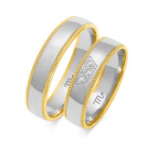 Obrączki ślubne z diamentami ZO OE-101 próba 585