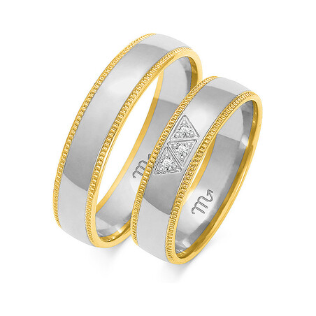 Obrączki ślubne z diamentami ZO OE-101 próba 585