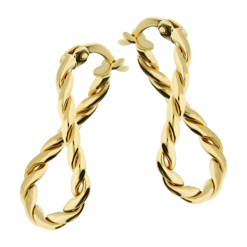 Kolczyki złote owalne kółka sznur/ang.zap. AR XXTE13352-II próba 585