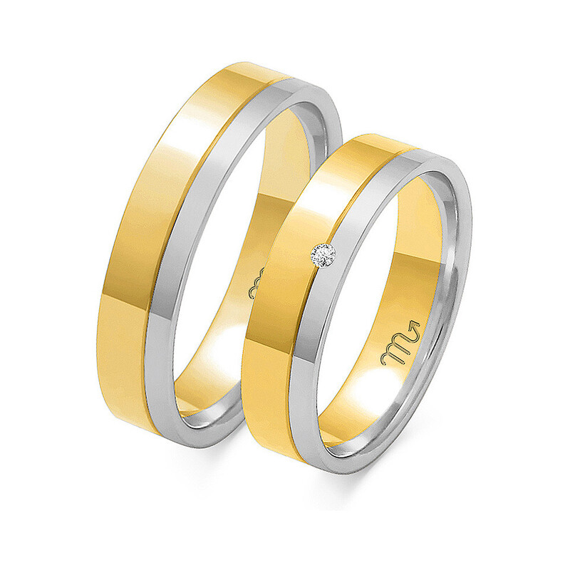 Obrączki złote dwukolorowe z kamieniami  nr ZO OE-10 Sezam - 1