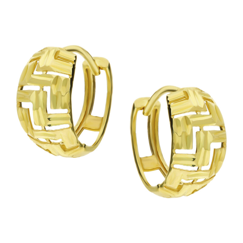 Kolczyki złote ażurowe kółka 10 mm/zatrzask AR X3NHUE2245-DC próba 375