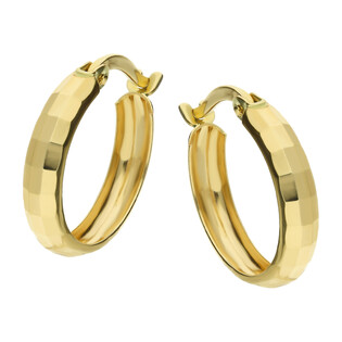 Kolczyki złote koła 15 mm fasetowane