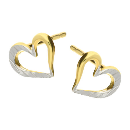 Kolczyki złote grawerowane serce AR X3E213185-YW-DC próba 585