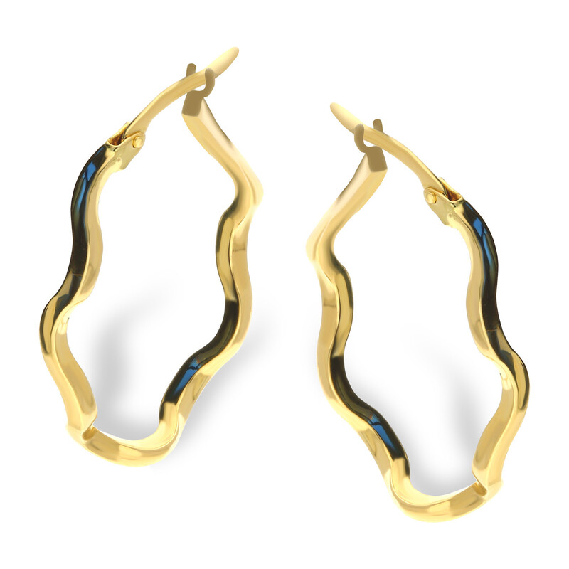 Kolczyki złote owalne kółka 18 mm/ang.zap. AR VXXTE13525 próba 585