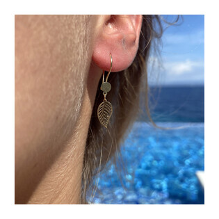 Kolczyki złote ażurowy liść i kropka/big.zam S3 MODEL-6 próba 375