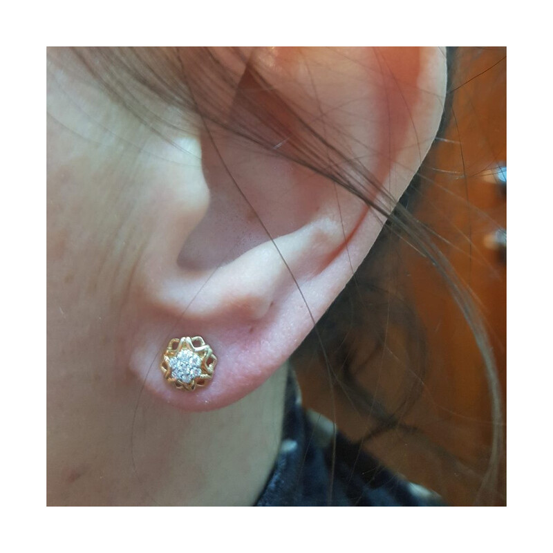 Kolczyki złote z diamentami nr NF JEI-452 próba 585