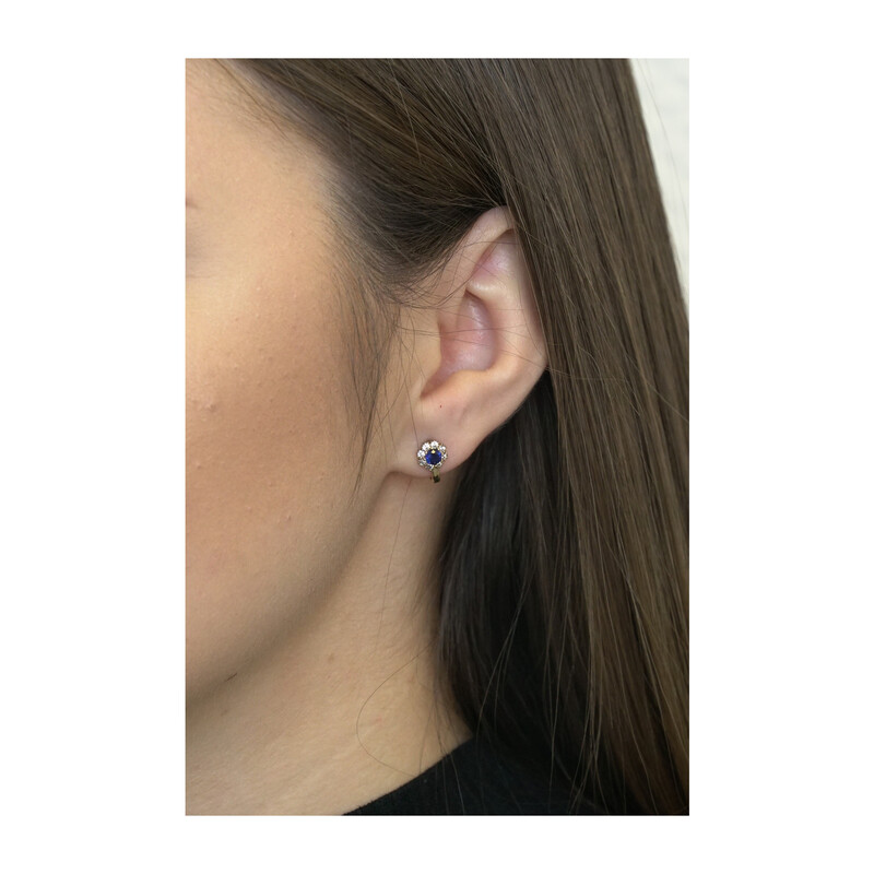 Kolczyki złote kwiatki z cyrkoniami dla dziecka próba 375