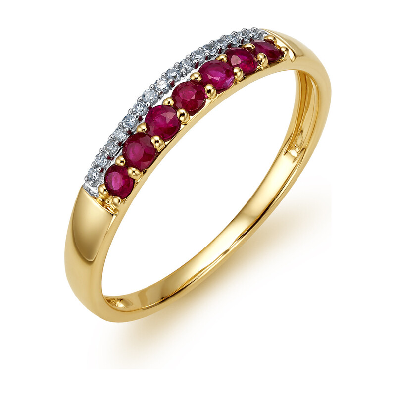 Pierścionek złoty z rubinem i diamentami LC JR10387-JE5317-RB próba 585