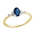 Pierścionek złoty z szafirem i diamentami LC RR43565 Y- SAP owal próba 585