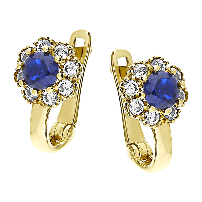 Kolczyki złote kwiatki z cyrkoniami dla dziecka próba 375