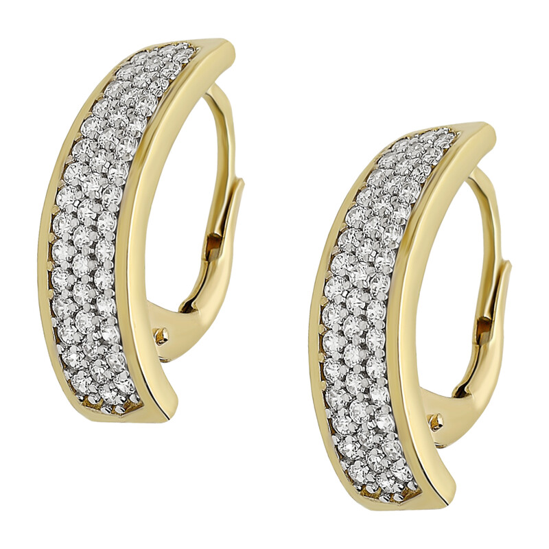 Kolczyki z drobnymi cyrkoniami na angielskie zapięcie OS 96-H018-PA