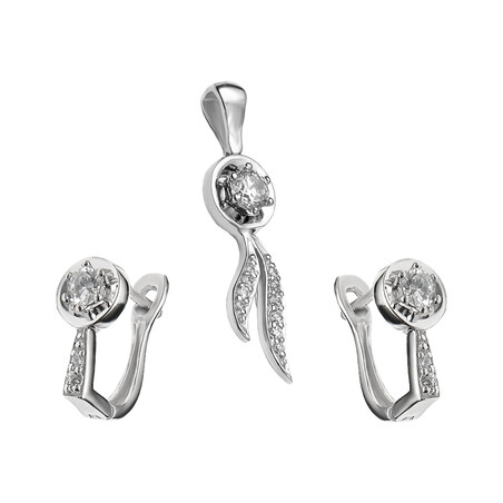 Komplet biżuterii z białego złota nr LB 2071 próba 585