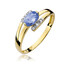 Pierścionek złoty z tanzanitem i diamentami BE W-119 TA owal próba 585