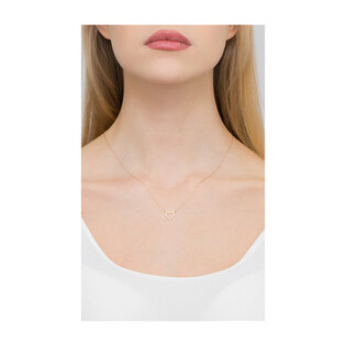 Naszyjnik złoty serce z diamentami/anker BE C-026 próba 585