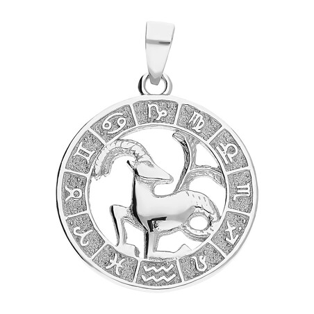 Zodiak srebrny koziorożec w kółku AT370 koziorożec próba 925