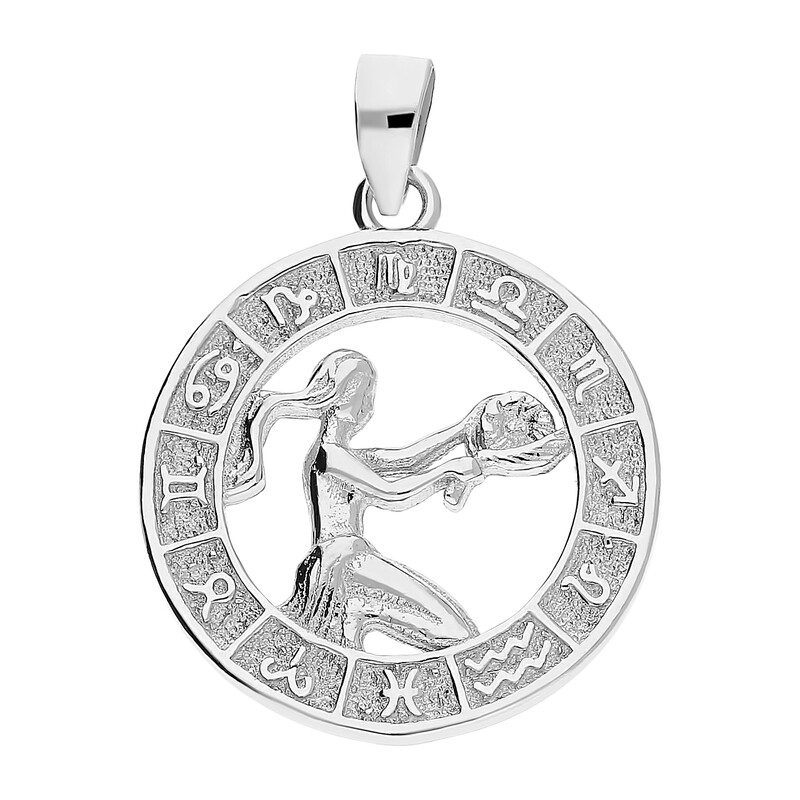 Zodiak srebrny panna w kółku AT370 panna próba 925