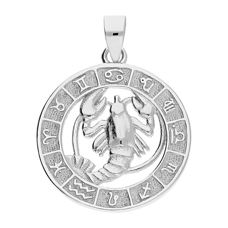 Zodiak srebrny rak w kółku AT370 rak próba 925