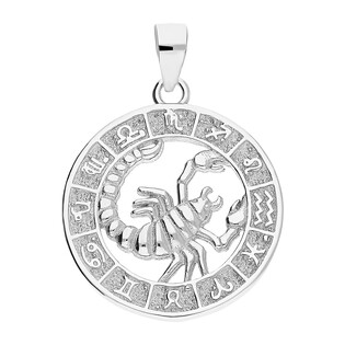 Zodiak srebrny skorpion w kółku AT370 skorpion próba 925
