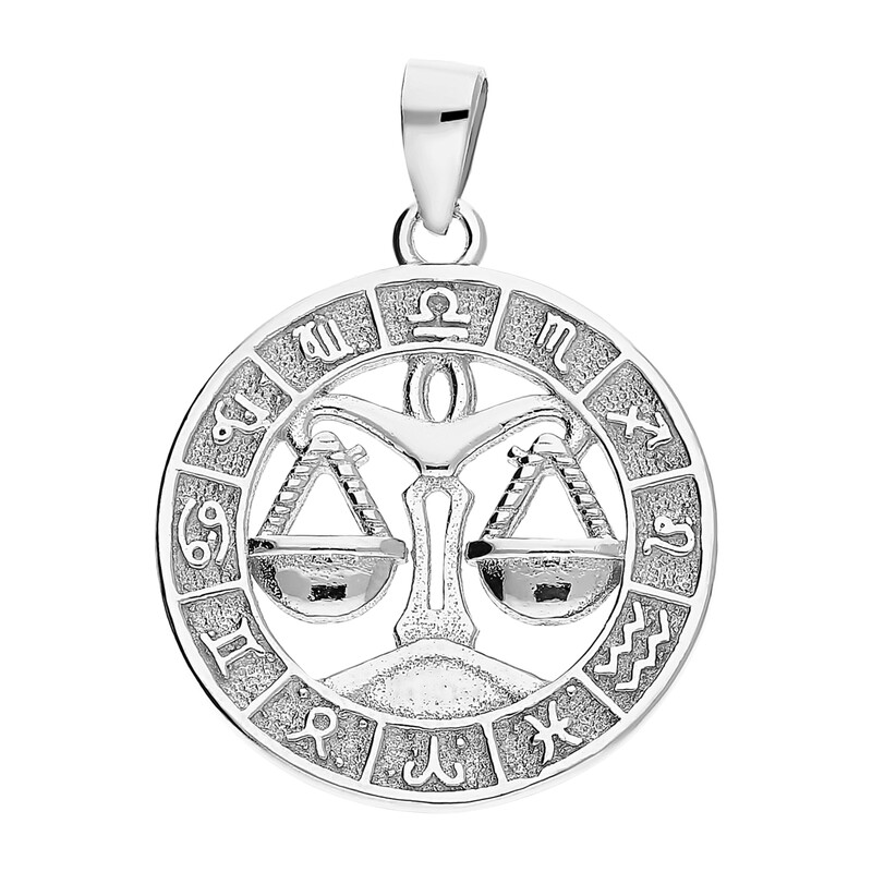 Zodiak srebrny waga w kółku AT370 waga próba 925