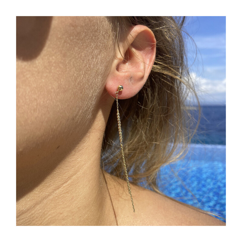 Kolczyki wiszące kulki grawerowane na rolo/sztyft AR VX5FOR6E3130-III-DC próba 585