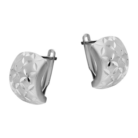 Kolczyki srebrne matowa blaszka z ozdobnym grawerem/ang.zap. OL CSK59 próba 925