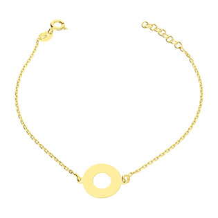 Bransoleta pozłacana gładka oponka/anker  BC 018G oponka blask próba 925