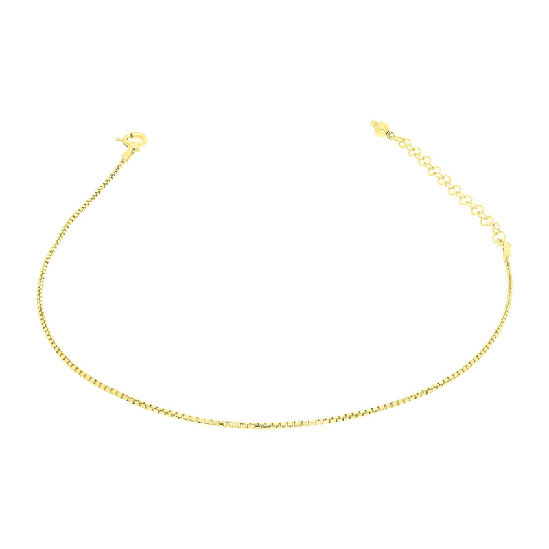 Bransoleta pozłacana na nogę  splot kostka BC 1702-022 GOLD kostka próba 925