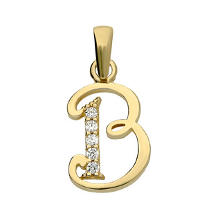 Literka złota B z cyrkoniami nr ZQ ZQB cyrkonie