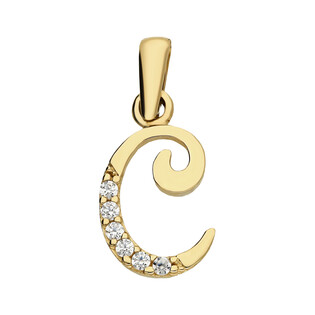 Literka złota C z cyrkoniami nr ZQ ZQC cyrkonie