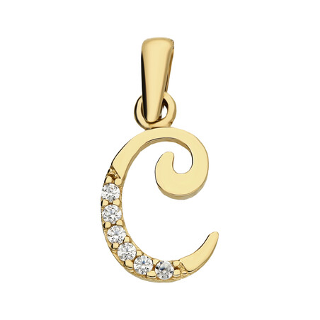 Literka złota C z cyrkoniami nr ZQ ZQC cyrkonie