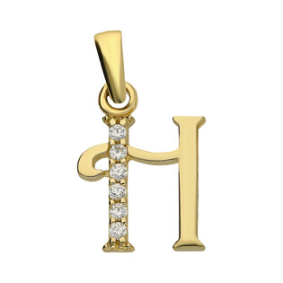 Literka złota H z cyrkoniami nr ZQ ZQH próba 585