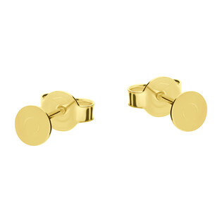 Kolczyki złote pinezka 5 mm z grawerowanym kołem/sztyft OS 129-L6123-FR próba 585