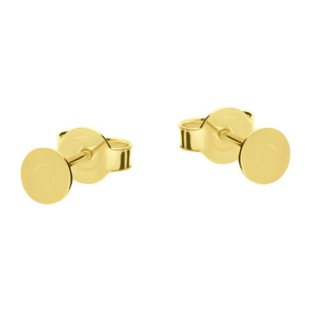 Kolczyki złote pinezka 5 mm z grawerowanym kołem/sztyft OS 129-L6123-FR próba 585