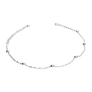 Bransoleta srebrna na nogę singapur i kulki