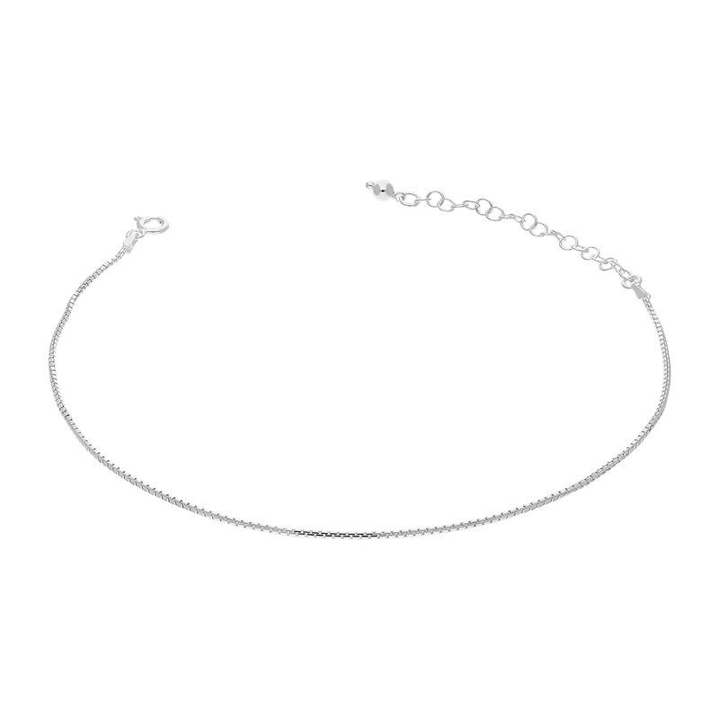 Bransoleta srebrna na nogę splot kostka  BC 1702-022 kostka próba 925