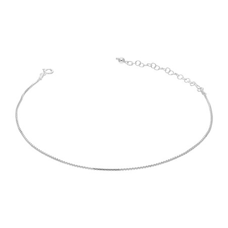 Bransoleta srebrna na nogę splot kostka  BC 1702-022 kostka próba 925