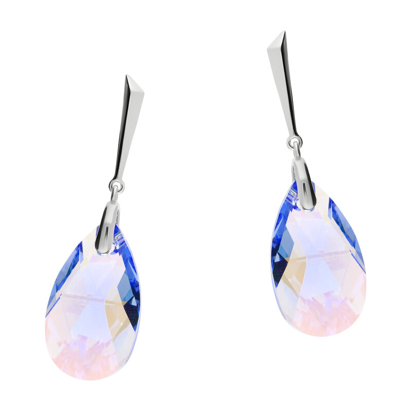 Kolczyki srebrne SPARK z niebieskim kryształem Swarovski CQ KWN610622LASH próba 925